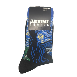 3/$18 Vincent Van Gogh Starry Night Artistic Design Socks NWT